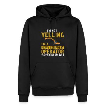 Lustiger Bagger Spruch für Baggerfahrer - Männer Premium Bio Hoodie - Schwarz - Vorne - Nico (187cm)