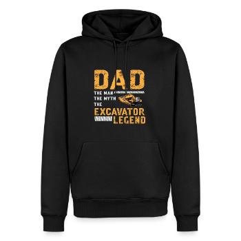 Lustiger Bagger Spruch für Baggerfahrer - Männer Premium Bio Hoodie - Schwarz - Vorne - Nico (187cm)