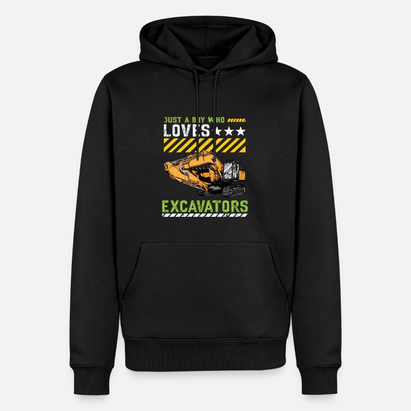 Lustiger Bagger Spruch für Baggerfahrer - Männer Premium Bio Hoodie - Schwarz
