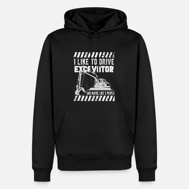 Lustiger Bagger Spruch für Baggerfahrer - Männer Premium Bio Hoodie - Schwarz