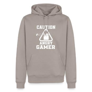 Gamer Geschenk Gaming Spruch für Zocker - Männer Premium Bio Hoodie - Taupe - Vorne - Nico (187cm)