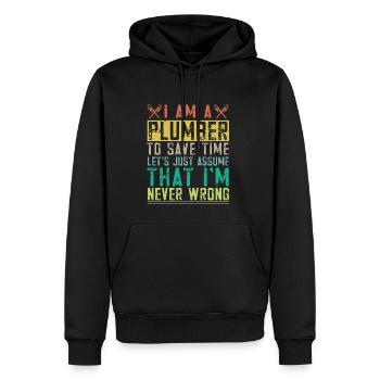 Handwerker Installateur Spruch Klempner - Männer Premium Bio Hoodie - Schwarz - Vorne - Nico (187cm)