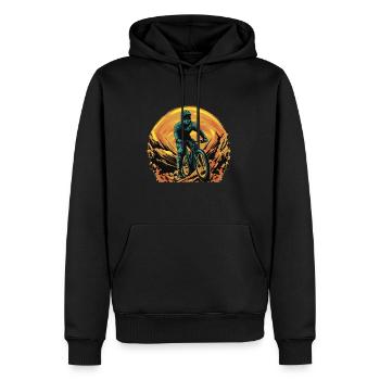 Mountain Bike Downhill Mountainbike MTB - Männer Premium Bio Hoodie - Schwarz - Vorne - Nico (187cm)