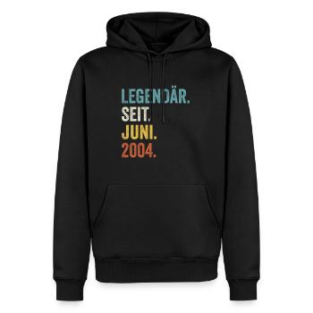 19. Geburtstag 19 Jahre Legendär Seit Juni 2004 - Männer Premium Bio Hoodie - Schwarz - Vorne - Nico (187cm)