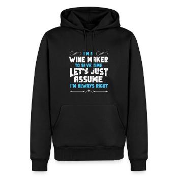 Winzer Wein Spruch für Weinliebhaber - Männer Premium Bio Hoodie - Schwarz - Vorne - Nico (187cm)