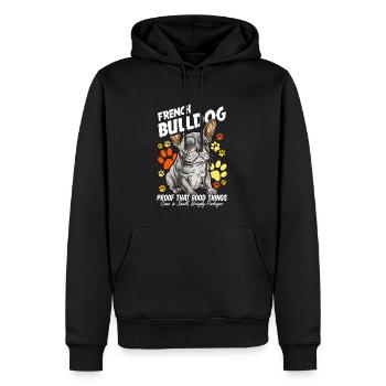 Französische Bulldogge Frenchie French Bulldog - Sweat à capuche Premium bio Homme - noir - Devant - Nico (187cm)