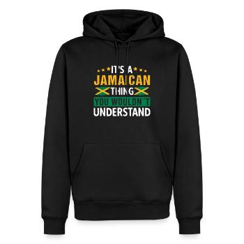 Jamaika Jamaican Reggea Vintage Rastafarian Spüche - Männer Premium Bio Hoodie - Schwarz - Vorne - Nico (187cm)