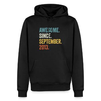 10e anniversaire 10 ans génial depuis septembre - Sweat à capuche Premium bio Homme - noir - Devant - Nico (187cm)