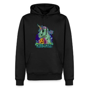 Zombie Licorne Halloween Citrouille Fantôme Momie - Sweat à capuche Premium bio Homme - noir - Devant - Nico (187cm)