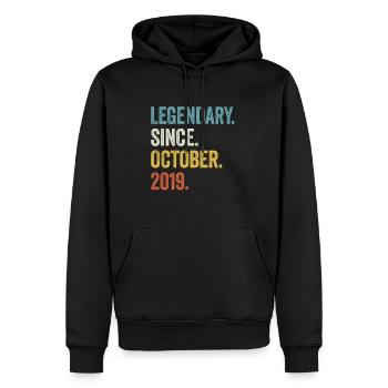 4. Geburtstag 4 Jahre Legendary Since October 2019 - Männer Premium Bio Hoodie - Schwarz - Vorne - Nico (187cm)