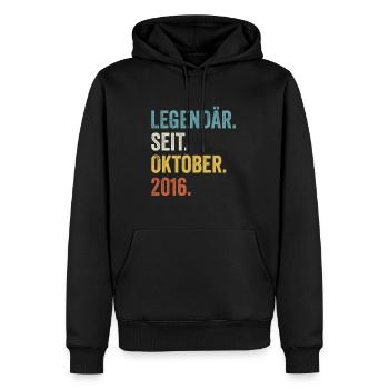 7. Geburtstag 7 Jahre Legendär Seit Oktober 2016 - Männer Premium Bio Hoodie - Schwarz - Vorne - Nico (187cm)