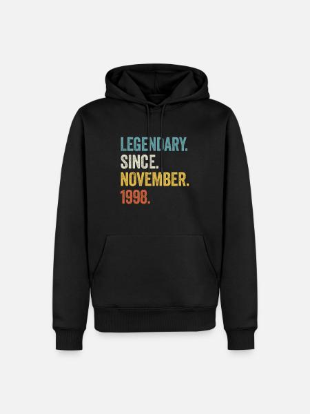 25 Years Legendary November 1998 25th Birthday - Men’s Premium Organic Hoodie - black