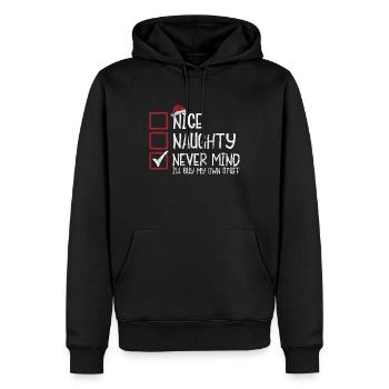 Christmas Xmas Saying Funny Witty Humor - Men’s Premium Organic Hoodie - black - Front - Nico (187cm)