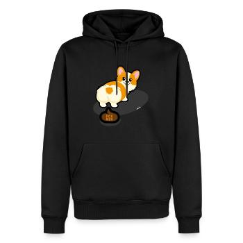 Corgi's Entspannte Pause gegen Nzs - Männer Premium Bio Hoodie - Schwarz - Vorne - Nico (187cm)