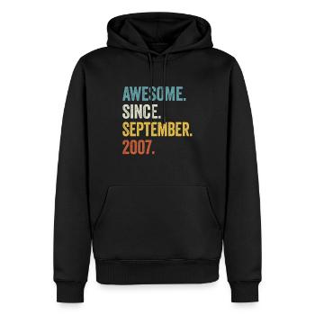 Awesome Since September 2007 17th Birthday - Men’s Premium Organic Hoodie - black - Front - Nico (187cm)