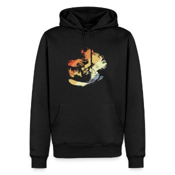 Retro Snowboarderin - Männer Premium Bio Hoodie - Schwarz - Vorne - Nico (187cm)