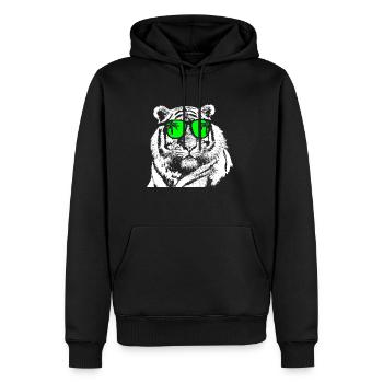 Tiger Sonnenbrille Musik Uralub Tigerliebe Tier Fa - Männer Premium Bio Hoodie - Schwarz - Vorne - Nico (187cm)