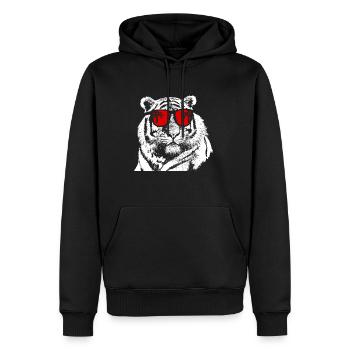Tiger Sonnenbrille Musik Uralub Tigerliebe Tier Fa - Männer Premium Bio Hoodie - Schwarz - Vorne - Nico (187cm)