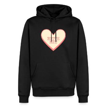 Zuckerherz Bitte net Lustige Sprüche Textherz - Männer Premium Bio Hoodie - Schwarz - Vorne - Nico (187cm)