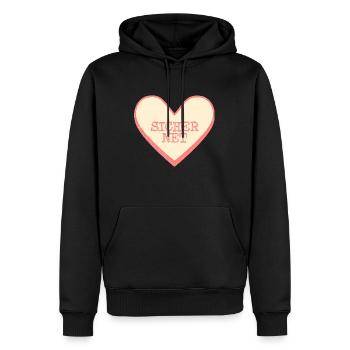 Fun Herz Zuckerherz Sicher Net Textherz - Männer Premium Bio Hoodie - Schwarz - Vorne - Nico (187cm)