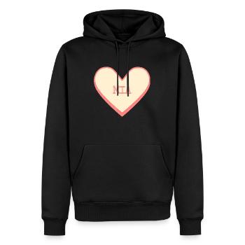 Mia - Männer Premium Bio Hoodie - Schwarz - Vorne - Nico (187cm)