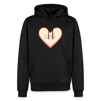 Lena Name Vorname rosa Zucker Herz - Männer Premium Bio Hoodie - Schwarz - Vorne - Nico (187cm)