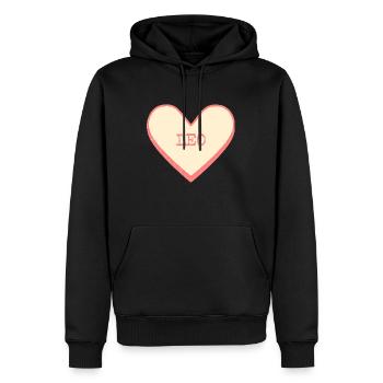 Leo Name Vorname rosa Zucker Herz - Männer Premium Bio Hoodie - Schwarz - Vorne - Nico (187cm)