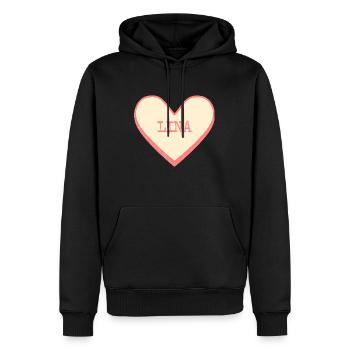 Lina Name Vorname rosa Zucker Herz - Männer Premium Bio Hoodie - Schwarz - Vorne - Nico (187cm)