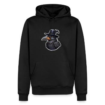 Krähe mit Hut halloween - Männer Premium Bio Hoodie - Schwarz - Vorne - Nico (187cm)