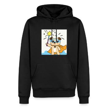 Cute super dog with magic wand for big and small - Men’s Premium Organic Hoodie - black - Front - Nico (187cm)
