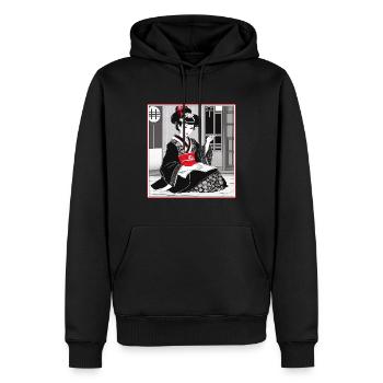 Mignon Geisha Style traditionnel japonais - Sweat à capuche Premium bio Homme - noir - Devant - Nico (187cm)