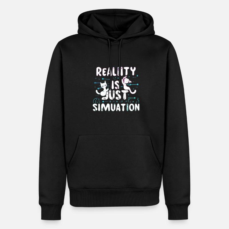 Simulation - Männer Premium Bio Hoodie - Schwarz