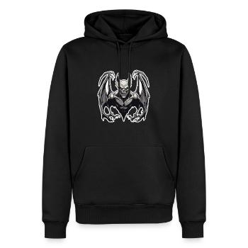 Bat / Vampire / Dracula / Animal / Halloween - Men’s Premium Organic Hoodie - black - Front - Nico (187cm)