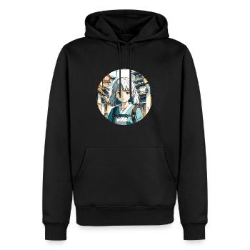 Anime / Bande dessinée / Japonais / Animation / Dessin animé - Sweat à capuche Premium bio Homme - noir - Devant - Nico (187cm)