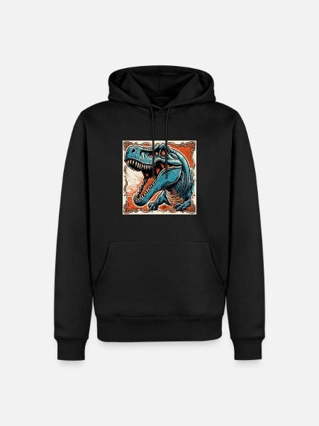 Dinosaurier / Tier / Urzeit / Reptil / Jungs - Männer Premium Bio Hoodie - Schwarz