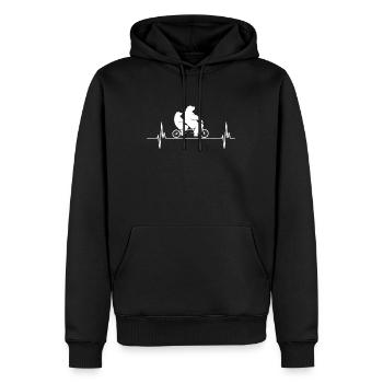 Tandem Bären Fahrradtour Herzschlag Fahrrad - Männer Premium Bio Hoodie - Schwarz - Vorne - Nico (187cm)