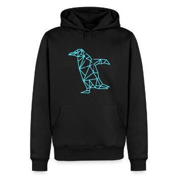Ligne géométrique Penguin - Sweat à capuche Premium bio Homme - noir - Devant - Nico (187cm)
