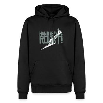 Handwerk rockt - Männer Premium Bio Hoodie - Schwarz - Vorne - Nico (187cm)