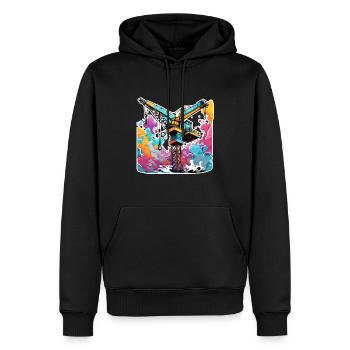 Kran / Baustelle / Seilwinde / Kransystem - Männer Premium Bio Hoodie - Schwarz - Vorne - Nico (187cm)