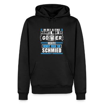 Les dieux dans l’Antiquité. Aujourd’hui forgeron - Sweat à capuche Premium bio Homme - noir - Devant - Nico (187cm)