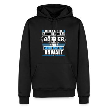 Gods in Antiquity. Today, Lawyer - Men’s Premium Organic Hoodie - black - Front - Nico (187cm)