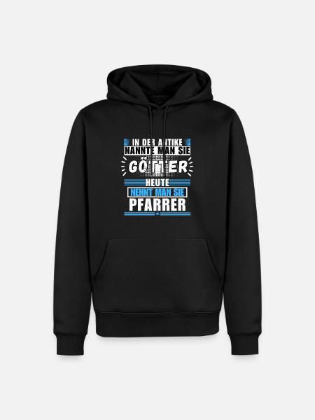 Götter in der Antike. Heute Pfarrer - Männer Premium Bio Hoodie - Schwarz