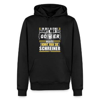 Götter in der Antike. Heute Schreiner - Männer Premium Bio Hoodie - Schwarz - Vorne - Nico (187cm)