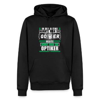 Dieux dans l'Antiquité. Aujourd'hui opticien - Sweat à capuche Premium bio Homme - noir - Devant - Nico (187cm)