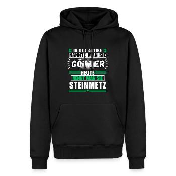 Gods in Antiquity. Today a stonemason - Men’s Premium Organic Hoodie - black - Front - Nico (187cm)