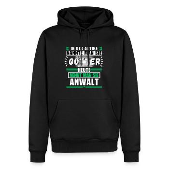 Gods in Antiquity. Today, Lawyer - Men’s Premium Organic Hoodie - black - Front - Nico (187cm)