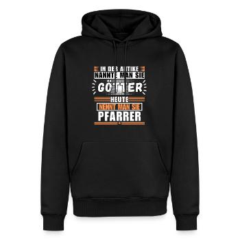 Gods in Antiquity. Today's pastor - Men’s Premium Organic Hoodie - black - Front - Nico (187cm)