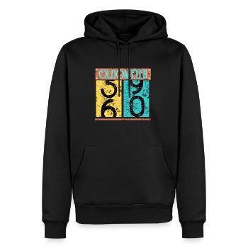 60th Birthday Gift Oldometer 59 to 60 T-Shirt - Männer Premium Bio Hoodie - Schwarz - Vorne - Nico (187cm)