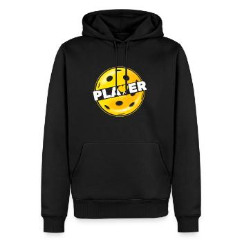 Pickleball-Spieler - Männer Premium Bio Hoodie - Schwarz - Vorne - Nico (187cm)