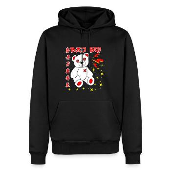 Bad Boi | Teddybär - Männer Premium Bio Hoodie - Schwarz - Vorne - Nico (187cm)